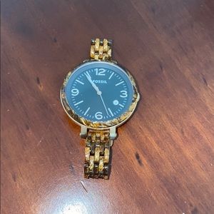 Rose Gold accents Fossil watch